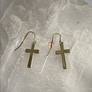 Minimalist Gold Cross Earrings